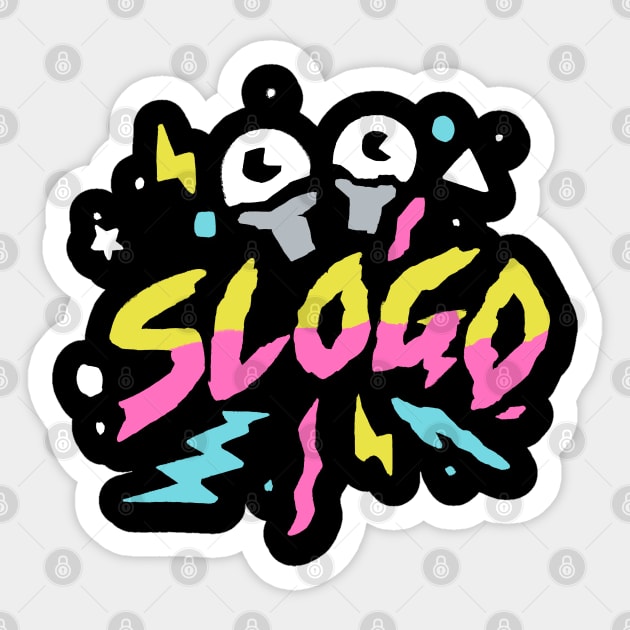 80s style Slogo Logo Sticker by Sketchy